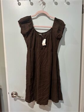 J. Crew Brown Short Sleeve Cotton Dress